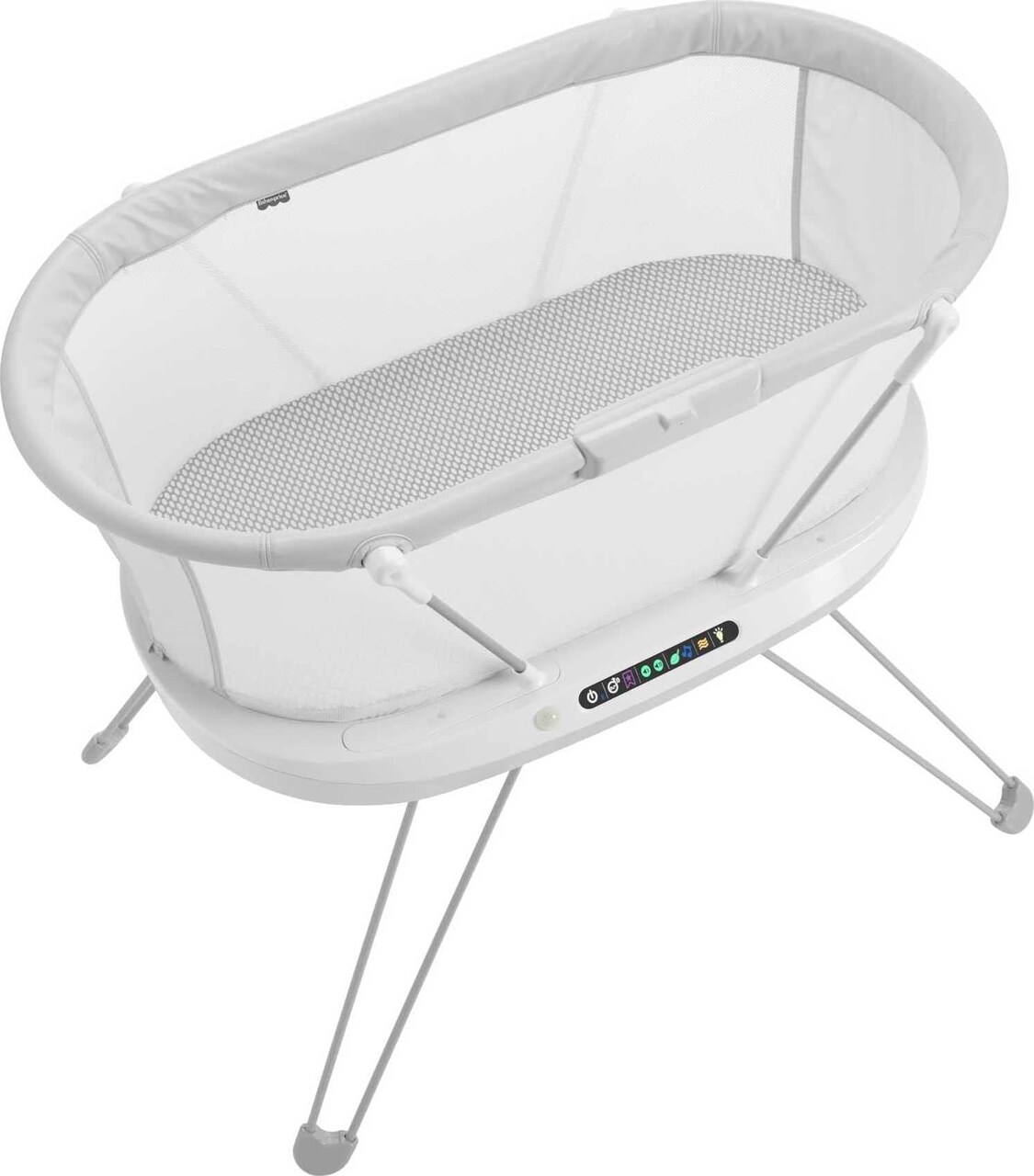 Fisher-Price Baby Bedside Sleeper Luminate Bassinet with Sound Detection Plus Customizable Lights Music and Sounds, Multi color